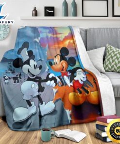 Original & Current Mickey Mouse Fleece Blanket For Bedding Decor Fans 3