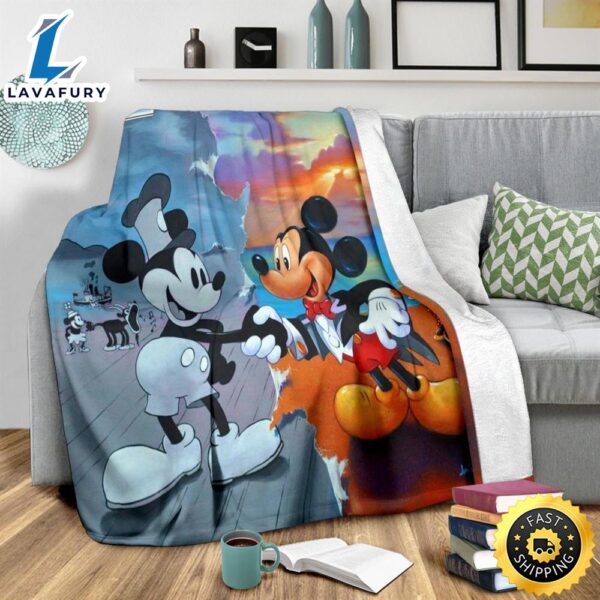 Original & Current Mickey Mouse Fleece Blanket For Bedding Decor  Fans