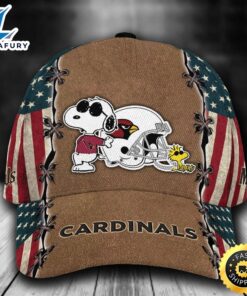 Personalized Arizona Cardinals Snoopy Dog USA Flag All Over Print 3D Classic Cap