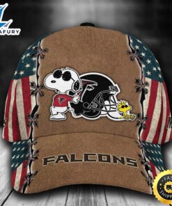 Personalized Atlanta Falcons Snoopy Dog Usa Flag All Over Print 3D Classic Cap