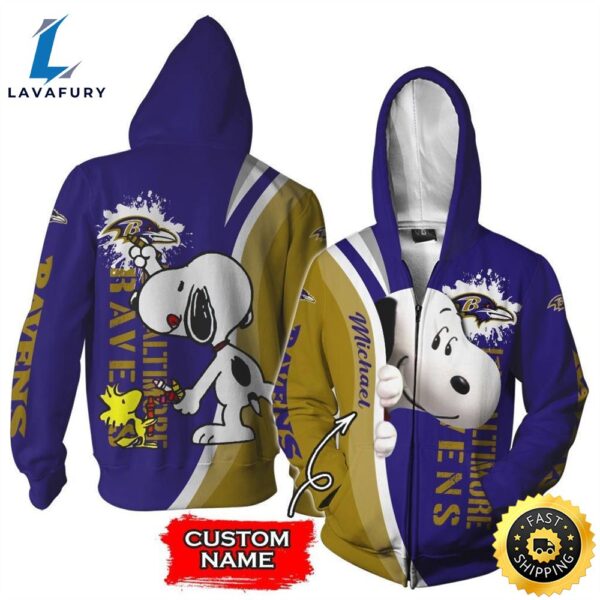 Personalized Baltimore Ravens Snoopy All Over Print 3D Shirt