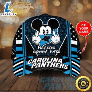 Personalized Carolina Panthers Football Team Haters Gonna Hate Mickey All Over Print 3D Baseball Cap-Blue-TPH