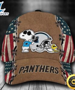 Personalized Carolina Panthers Snoopy USA Flag All Over Print 3D Baseball Cap