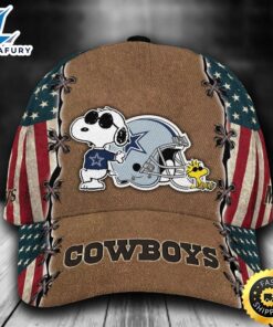 Personalized Dallas Cowboys Snoopy USA Flag All Over Print 3D Baseball Cap