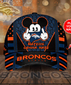 Personalized Denver Broncos Mickey Mouse Haters Gonna Hate All Over Print 3D Baseball Cap – Black Navy-TPH