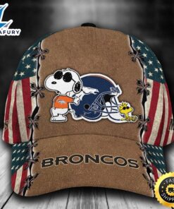 Personalized Denver Broncos Snoopy USA Flag All Over Print 3D Baseball Cap