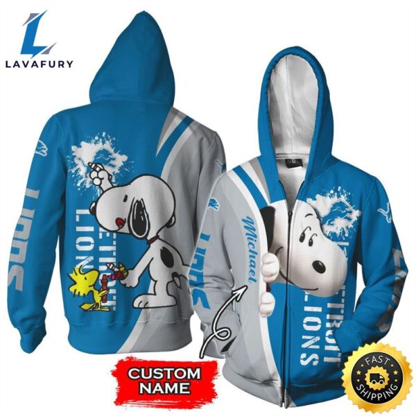 Personalized Detroit Lions Snoopy All Over Print 3D Shirt
