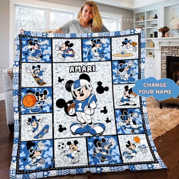 Personalized Disney Mickey Mouse Quilt  Mickey Mouse Fleece Blanket  Mickey Mouse Birthday Gifts  Disney Christmas Gift For Kids