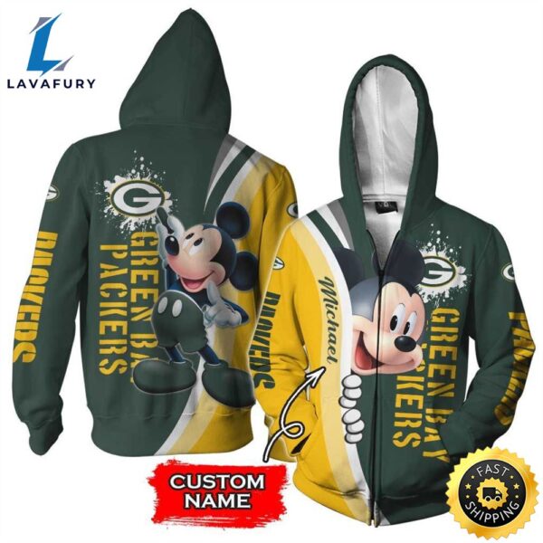 Personalized Green Bay Packers Mickey Mouse All Over Print 3D Shirt