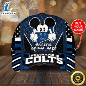 Personalized Indianapolis Colts Mickey Mouse Haters Gonna Hate All Over Print 3D Baseball Cap – Black Navy-TPH