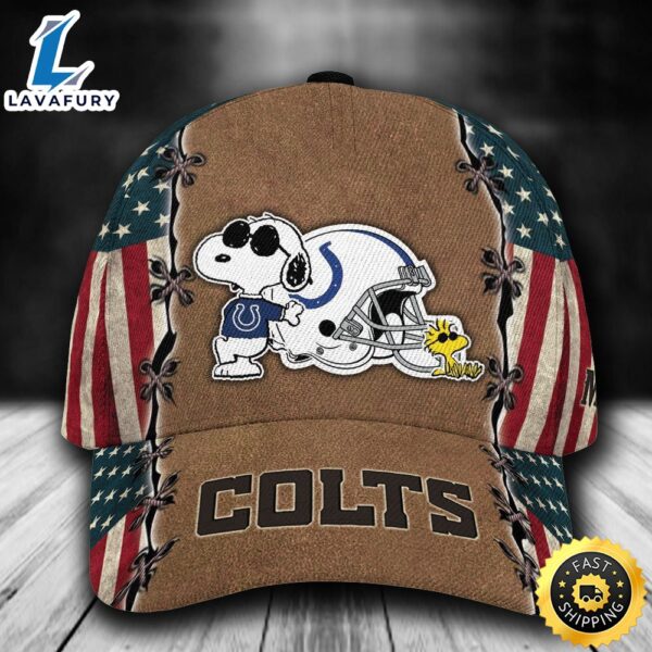 Personalized Indianapolis Colts Snoopy Dog USA Flag All Over Print 3D Classic Cap