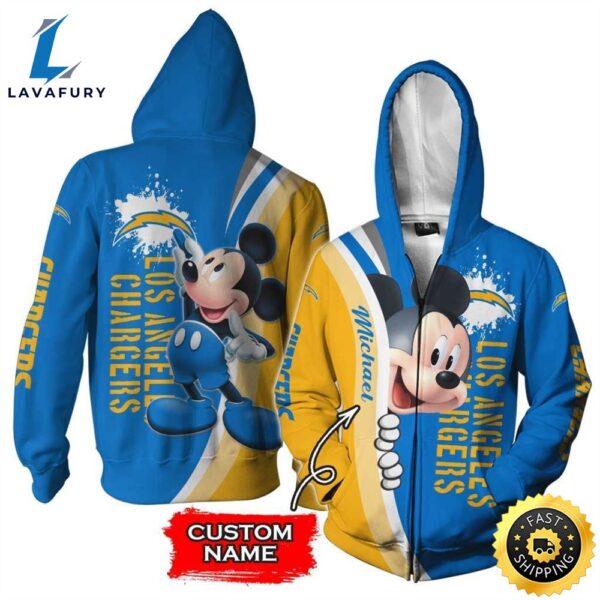 Personalized Los Angeles Chargers Mickey Mouse All Over Print 3D Shirt