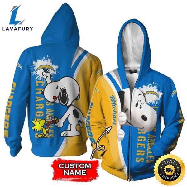 Personalized Los Angeles Chargers Snoopy All Over Print 3D Shirt