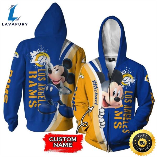 Personalized Los Angeles Rams Mickey Mouse All Over Print 3D Shirt