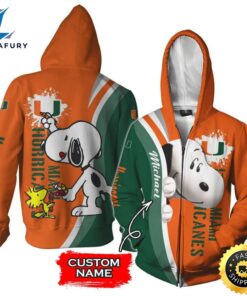 Personalized Miami Hurricanes Snoopy All…