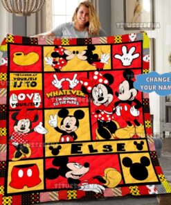 Personalized Mickey Minnie Quilt Blanket…
