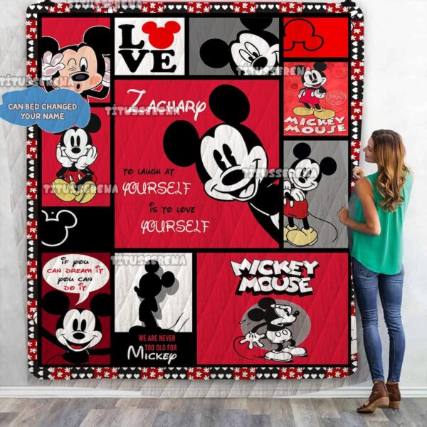 Personalized Mickey Mouse Quilt Blanket Mickey Mouse Bedding Set  Mickey Mouse Birthday Gifts  Christmas Gift For Kids