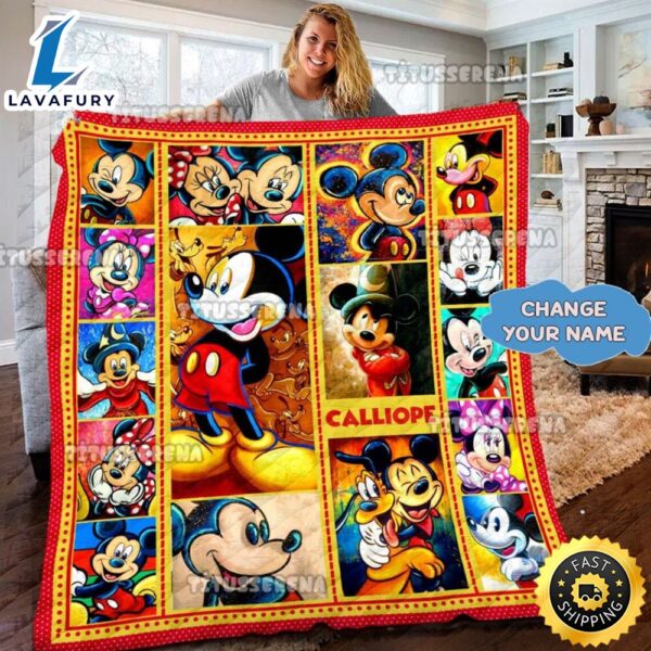 Personalized Mickey Mouse Quilt Blanket Mickey Mouse Bedding Set  Mickey Mouse Christms Gifts  Birthday Gift For Kids