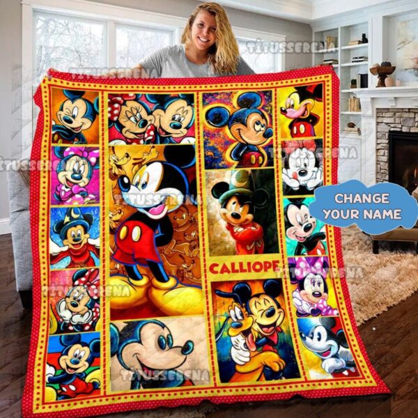 Personalized Mickey Mouse Quilt Blanket Mickey Mouse Bedding Set  Mickey Mouse Christms Gifts  Birthday Gift For Kids