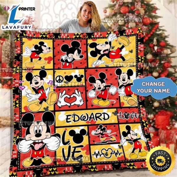 Personalized Mickey Mouse Quilt Blanket Mickey Mouse Blanket