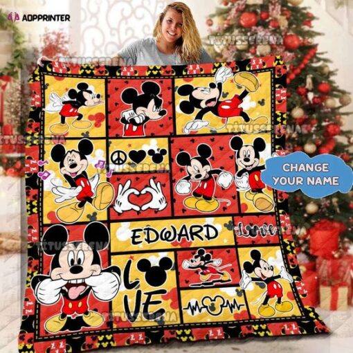 Personalized Mickey Mouse Quilt Blanket Mickey Mouse Blanket