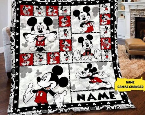 Personalized Mickey Mouse Quilt Blanket Mickey Mouse Fleece Blanket