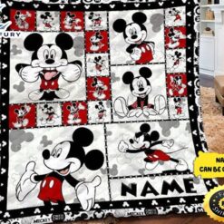 Personalized Mickey Mouse Quilt Blanket Mickey Mouse Fleece Blanket