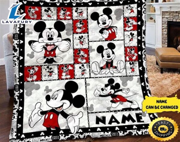 Personalized Mickey Mouse Quilt Blanket Mickey Mouse Fleece Blanket