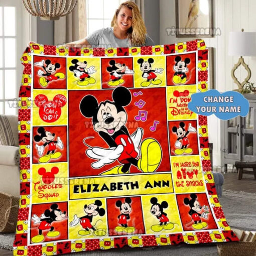 Personalized Mickey Mouse Quilt Blanket Mickey Mouse Fleece