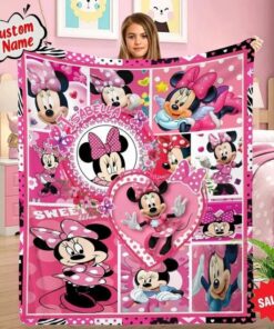 Personalized Minnie Mouse Fleece Blanket…