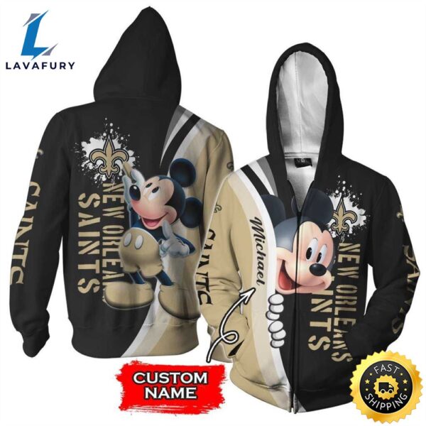 Personalized New Orleans Saints Mickey Mouse All Over Print 3D Shirt
