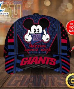 Personalized New York Giants Football Team Haters Gonna Hate Mickey All Over Print 3D Baseball Cap-Blue-TPH