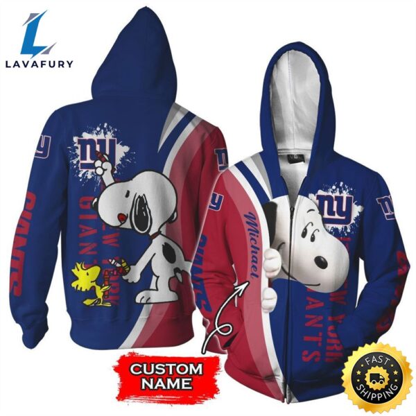 Personalized New York Giants Snoopy All Over Print 3D Shirt