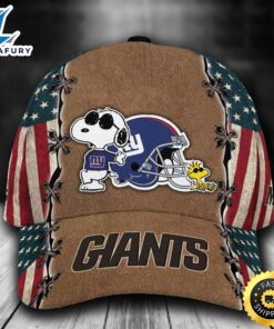 Personalized New York Giants Snoopy USA Flag All Over Print 3D Classic Cap