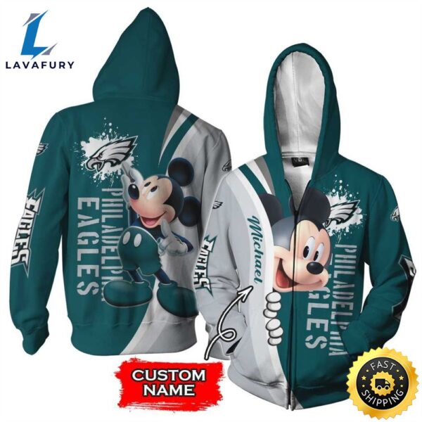 Personalized Philadelphia Eagles Mickey Mouse All Over Print 3D Shirt