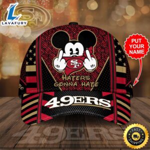 Personalized San Francisco 49ers Mickey Mouse Hater Gonna Hate All Over Print 3D Classic Baseball CapHat – Black Red-TPH