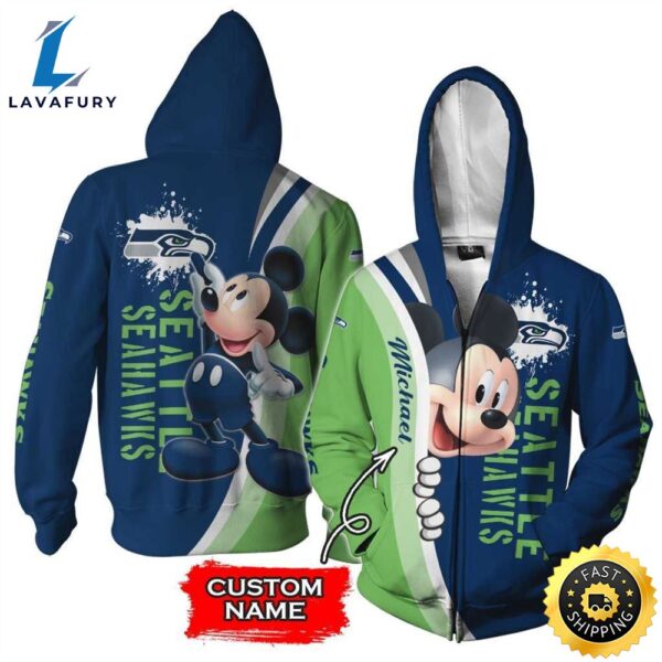 Personalized Seattle Seahawks Mickey Mouse All Over Print 3D Shirt
