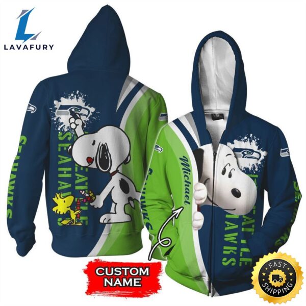 Personalized Seattle Seahawks Snoopy All Over Print 3D Shirt