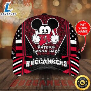 Personalized Tampa Bay Buccaneers Mickey Mouse Haters Gonna Hate All Over Print 3D Classic Baseball CapHat – Black Red-TPH
