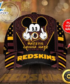 Personalized Washington Redskins Mickey Mouse Haters Gonna Hate All Over Print 3D Classic Baseball CapHat – Black Yellow_TPH