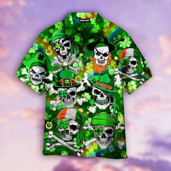 Pirate Skull St Patrick’s Day Trendy Hawaiian Shirt For