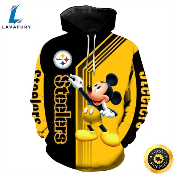 Pittsburgh Steelers Mickey Mouse 3D Full Over Print Shirt