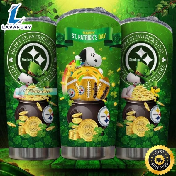 Pittsburgh Steelers Snoopy Happy ST. Patrick’s Day Tumbler