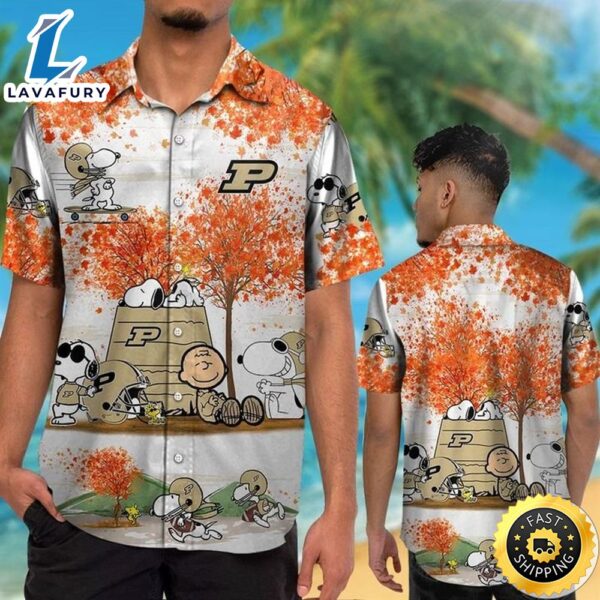 Purdue Boilermakers Snoopy Autumn Hawaiian Shirt