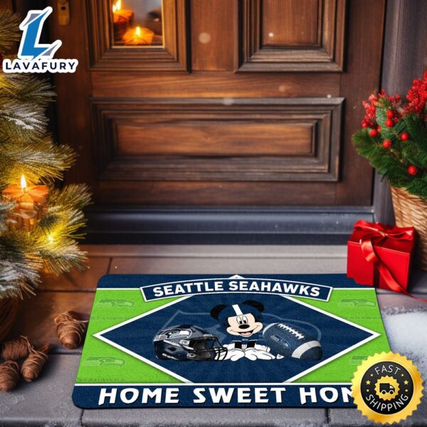 Seattle Seahawks  Sport Team And Mickey Mouse NCAA Doormat