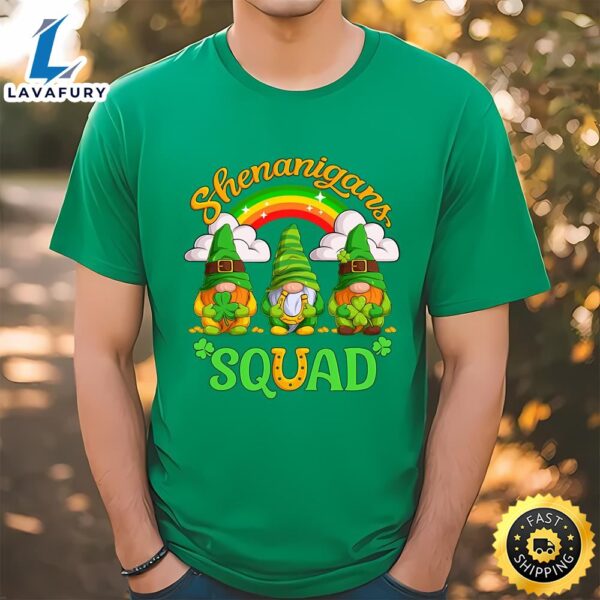 Shenanigans Squad Gnomes Shamrock Happy St Patrick’s Day T-Shirt
