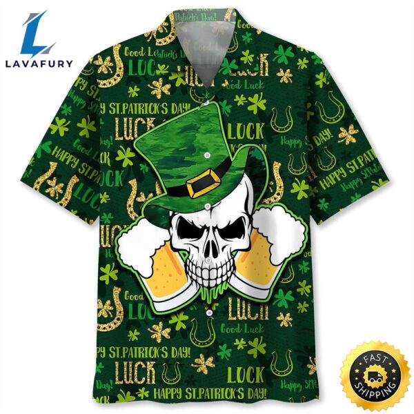 Skull Beer Green Irish St.Patrick Day Trendy Hawaiian Shirt