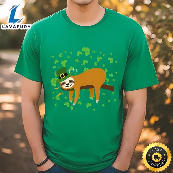 Sloth Leprechaun Shamrock St Patricks Day Gifts T-Shirt