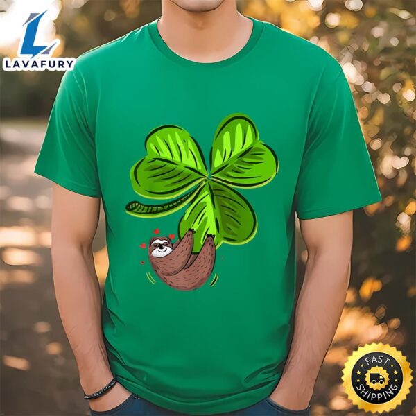 Sloth Shamrock St. Patricks Day Funny Sloth Irish T-Shirt