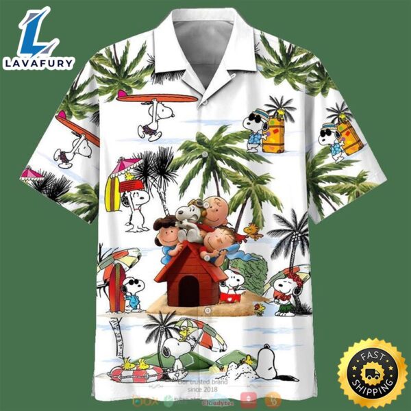 Snoopy And Charlie Brown Friends Summer White Hawaiian Shirt